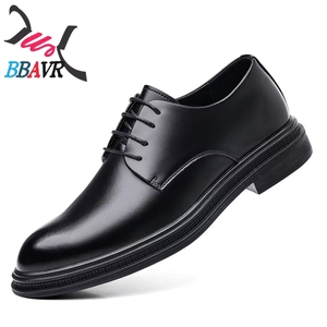 Zapatos de Vestir Británicos para Hombre, Otoño y Primavera, de Cuero Negro, Sin Cordones, Transpirables, Elegantes, para Ir al Trabajo - Product Image 5