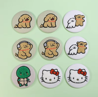 Badge personnalisé en peluche brodée, motif dessin animé mignon, avec attache papillon – Cadeau promotionnel créatif