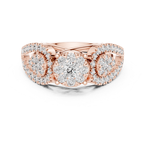 Anillo de Diamantes en Oro Rosa, Hermoso Brillo Suave, Joyería Elegante para Mujer, Perfecto para Bodas, Compromisos, Fiestas y Regalos - Product Image 4