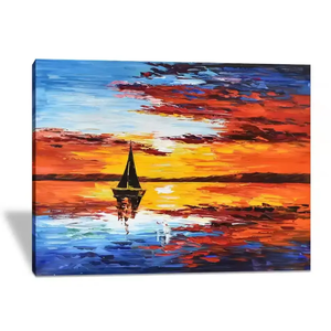 40*60cm <span class=keywords><strong>Coucher</strong></span> <span class=keywords><strong>de</strong></span> <span class=keywords><strong>soleil</strong></span> abstrait <span class=keywords><strong>de</strong></span> haute qualité <span class=keywords><strong>Peinture</strong></span> à l'huile au couteau pour la décoration - Product Image 1