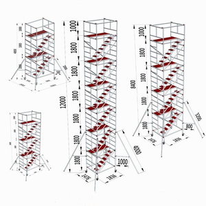 3-16m Nouveau Style Mobile 6061-t6 Échafaudage télescopique en aluminium Échelle de tour dans l'échafaudage - Product Image 3