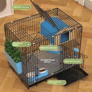 Nido de conejo para mascotas de interior grande, limpieza automática para el hogar, jaula para conejos y conejillos de indias con cierre de botón - Product Image 1