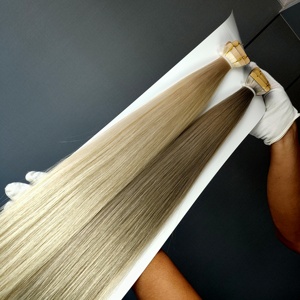 Extensions de cheveux humains vierges de qualité 13A, 100% cheveux humains Remy, couleur blonde, lisses, de la marque Dragonbeauty Factory. - Product Image 5