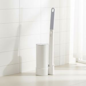 Ensemble de brosse de toilette en éponge avec manche en plastique TPR et poils longs, en boîte, pour le nettoyage domestique et de la salle de bain - Product Image 3