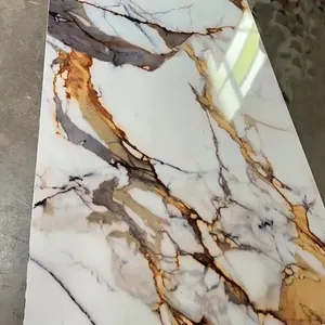 Pas cher prix uv marbre acrylique 3d feuille de pvc panneau de revêtement mural au prix de gros