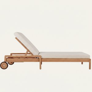 Tumbona de Madera de Teca Moderna y Lujosa para Exteriores, Silla Reclinable para Piscina, Muebles de Exportación Hechos a Mano para Hoteles, Villas, Jardines y Patios - Product Image 1