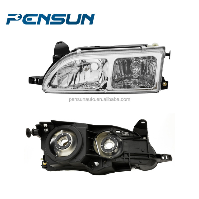 Factory Custom Halogen Headlight Assembly 1993-1997 for Toyota for Corolla Headlights White Housing Clear Lens Headlamps Set