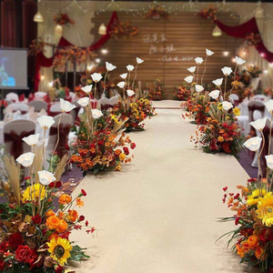 LANJO LED Lamp Gold Metal Road Guide Ornaments Flower Shape Lamp Party <b>Wedding</b> <b>Stage</b> <b>Decor</b> Lights - Product Image 3