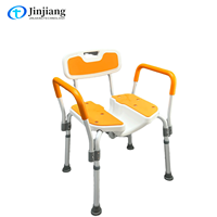 Chaise de douche de qualité médicale, robuste, capacité de charge de 150 kg, pieds réglables, accoudoirs amovibles, siège de bain pour soins de réadaptation