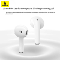 Écouteurs sans fil Baseus W04+PRO, écouteurs BT d'occasion de haute qualité avec étui de charge, réduction du bruit pour la musique et les appels