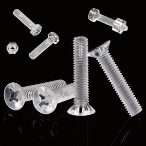Tornillos acrílicos transparentes y tuercas hexagonales Pernos de cabeza redonda Phillips de plástico PC para accesorios de máquina transparentes - Product Image 1
