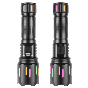 Linterna LED de Largo Alcance Recargable Tipo-C, Resistente al Agua, con Zoom, Alta Potencia, Láser Blanco, Portátil y Recargable - Product Image 1