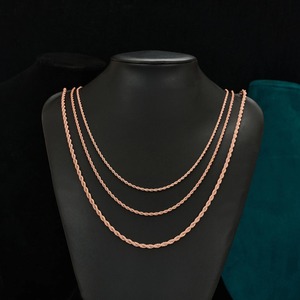 Chaînes torsadées en acier inoxydable Sunling pour hommes et femmes, collier ras-du-cou plaqué or rose, bijoux de haute qualité, cadeaux - Product Image 4