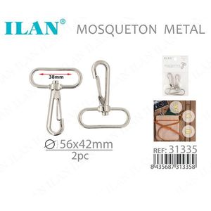 Moschettone in metallo ILAN 56x42mm 2 pezzi per accessori borse - Product Image 3