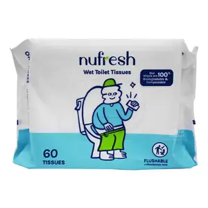 40 uds/60 uds papel higiénico húmedo bolsa desechable toallitas húmedas respetuosas con el medio ambiente toallitas húmedas