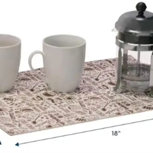 Tappetino da Cucina Rettangolare in Poliestere Assorbente Lavabile Tappetino da Bar <span class=keywords><strong>per</strong></span> Macchina del Caffè Espresso 12x18 Pollici Nero Contemporaneo - Product Image 3