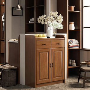 Scarpe moderne armadietto di stoccaggio in legno massello due o tre porte, casa ingresso Rack di stoccaggio, armadietto in rovere con più strati - Product Image 6