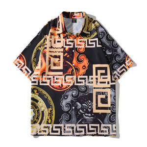 Camisa hawaiana Retro dálmata <span class=keywords><strong>de</strong></span> pura <span class=keywords><strong>raza</strong></span> para hombre, cuello en V, botón, manga corta, Top, informal, trabajo en la playa, impresión Digital transpirable - Product Image 5