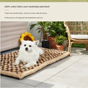 Wholesale Rectangle Fashion <b>Pet</b> Plush Dog & Cat Bed <b>Sofa</b> Cushions Portable Anti-Slip with Plaid Pattern for Indoor Use - Product Image 3