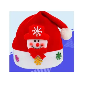 Christmas hat factory direct sale adult and children style Christmas decorations non-woven gold velvet high-grade Christmas hat
