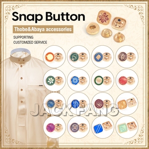 Boutons-pression métalliques OEM pour vêtements musulmans, personnalisables avec logo, pour chemises 4 pièces, abayas arabes et thobes pour hommes - Product Image 4