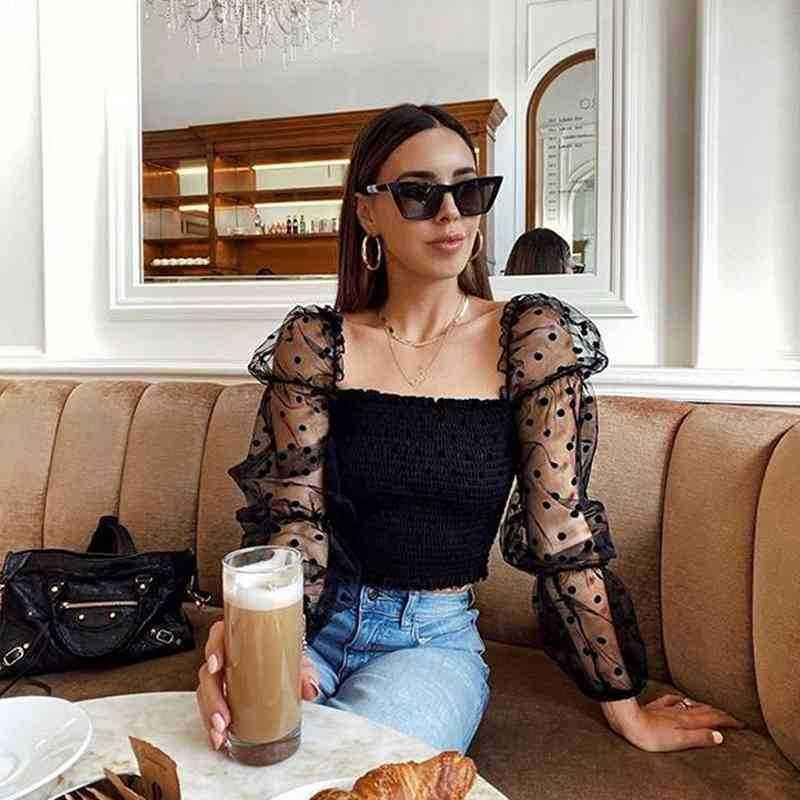 Aliexpress mujer verano primavera cuello cuadrado Tops blusas 2025