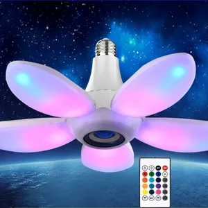 Maison moderne intelligente télécommande intelligente RGB lotus lumière LED fête festival ambiance pli coloré intelligent vers le bas plafonnier