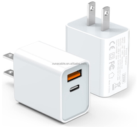 Bloque de cargador USB C, adaptador multipuerto de carga rápida PD 20W, Puerto USB de 2. 2 y QC 3,0 para I Phone 16/15/14/13/12/11/X/8