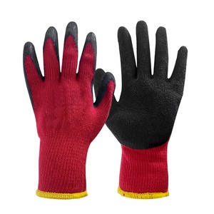 Venta wholesale anti slip coating Nylon knitted Red Palm wrinkled's latex coated Safety and prote - Product Image 1