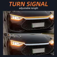 Feux diurnes flexibles et dynamiques animés scan de voiture décoration de capot de démarrage lumières led bande de phare universelle