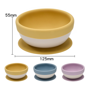 Bol à ventouse en silicone coloré écologique pour bébé, sans BPA, avec revêtement amovible, vaisselle pour tout-petits et enfants - Product Image 2