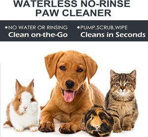 Shampooing sec en mousse 100% naturel et biologique sans eau, sans rinçage, avec brosse en silicone pour nettoyer les pattes des chiens - Product Image 6