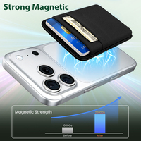 Dompet Ponsel Magnetik Leopard Elastis Kuat yang Dapat Dipasang, Kantong Kartu Ponsel Lapis Ganda untuk iPhone