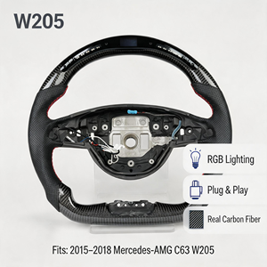 Volante Deportivo Original Dhsmt con Pantalla LED Inalámbrica, Fibra de Carbono, Agarre de 30 mm, 3 Radios, para Mercedes-Benz W205 C63 2015-2018 - Product Image 1