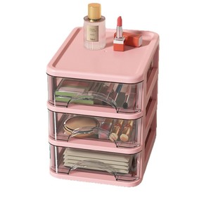 Drawer Style Desktop Storage <b>Box</b> 3 Tier Transparent Organizer For Office Stationery Cosmetic <b>Makeup</b> Drawer Cabinet With Handle - Product Image 5