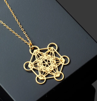 Collier Cube de Metatron Poli Miroir, Pendentif Géométrie Sacrée, Collier Très Vendu