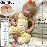 Poupées Reborn LouLou en Silicone Corps Entier de 20 Pouces, Fabriquées à la Main, avec Cheveux Blonds et Sucette, Anatomiquement Correctes