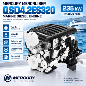<span class=keywords><strong>Moteur</strong></span> diesel marin Cum <span class=keywords><strong>Mercury</strong></span> MerCruiser QSD4.2ES320 4.2L Inline 6, 320 CV, 3800 tr/min, pour yacht, croiseur, bateau à <span class=keywords><strong>moteur</strong></span> - Product Image 1