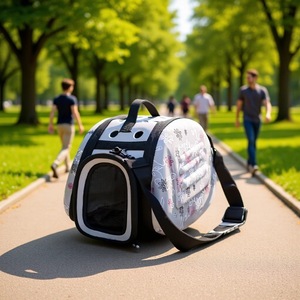 Tas Jinjing Lipat untuk Kucing & Anjing - Portabel, Bernapas, Multifungsi dengan Desain Bunga dan Bentuk Oval - Product Image 1
