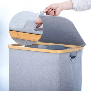 <b>Collapsible</b> Laundry Basket Oxford Cloth Rectangle Foldable Clothing Organizer For Bathroom <b>Storage</b> - Product Image 3