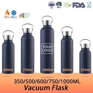 Bouteille isotherme à large ouverture en acier inoxydable de qualité alimentaire, plusieurs tailles (350 ml à 1000 ml), pour commande en gros et approvisionnement d'équipes - Product Image 1