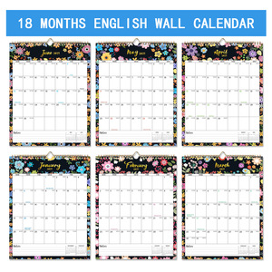 ปฏิทินผนังภาษาอังกฤษ 18 เดือน การนําเสนอรายละเดือน การนับถอยหลังและวันหยุด ที่เตือนกระดาษโน๊ตแพด วางแผน กระดาษโน๊ตแพด โฮมออฟฟิศ Deco - Product Image 6