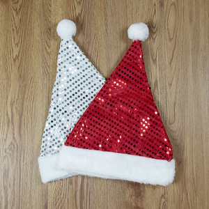 Chapeau <span class=keywords><strong>de</strong></span> Noël Père Noël en paillettes écologiques <span class=keywords><strong>de</strong></span> haute qualité pour la décoration <span class=keywords><strong>de</strong></span> fête <span class=keywords><strong>de</strong></span> Noël (vente en gros) - Product Image 1