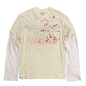 เสื้อยืดแขนยาวผ้าฝ้ายสองชั้นสำหรับผู้ชายวินเทจพิมพ์ลายดิจิตอล100% กราฟิกกำหนดเอง - Product Image 3