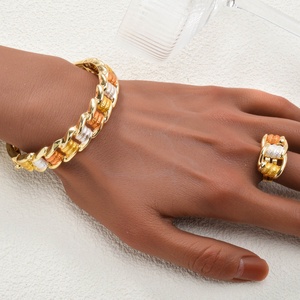 Fashion Dubai Luxury Classic Bridal 14K Gold Plated Zircon Jewelry <b>Set</b> <b>Bracelet</b> <b>Necklace</b> Ring Earrings for Wedding Anniversary - Product Image 5