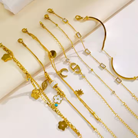 Pulseras de Cadena XIXI de Marca, Joyería de Moda Impermeable con Trébol, Accesorios para Mujer de Acero Inoxidable Mixto Chapado en Oro de 18K
