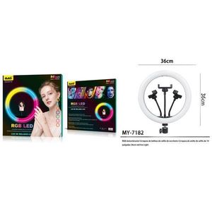 Anneau lumineux LED RGB 36 cm, lampe de bureau, éclairage pour selfie, pour caméra vidéo - Product Image 1