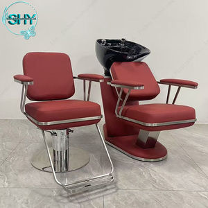 Nuevas tendencias moderno barato oro rosa Acero inoxidable Base peluquería Estilo silla peluquería corte Silla de peluquero para la venta - Product Image 6