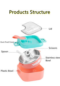 W45-contenedor de alimentos para niños, caja Bento de acero inoxidable para microondas, tazón para bebé, vajilla portátil, juego de fiambrera - Product Image 5