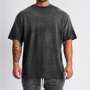 เสื้อยืดโอเวอร์ไซส์คุณภาพสูงสำหรับผู้ชาย สไตล์สตรีทแวร์ ทรงหลวม ไซส์ใหญ่ เหมาะสำหรับออกกำลังกาย รับผลิตแบบ OEM ขายส่ง เสื้อยืดผ้าหนา 100% ผ้าฝ้าย - Product Image 5